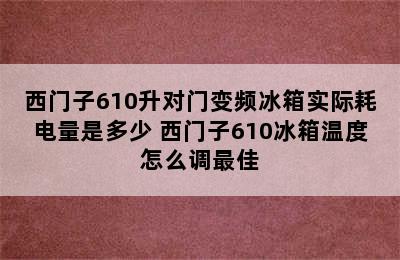 西门子610升对门变频冰箱实际耗电量是多少 西门子610冰箱温度怎么调最佳